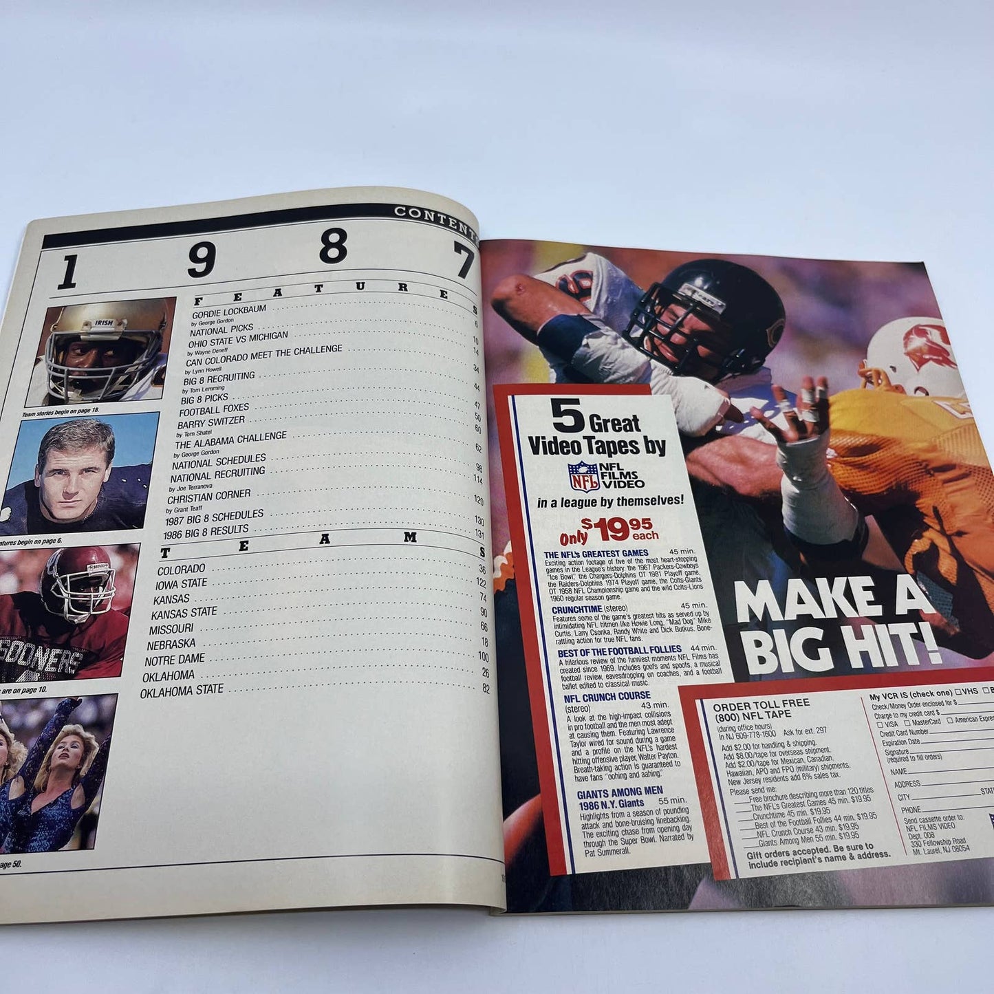 1987 Lindy's Big Eight Football Annual Magazine Nebraska Cornhuskers TH6