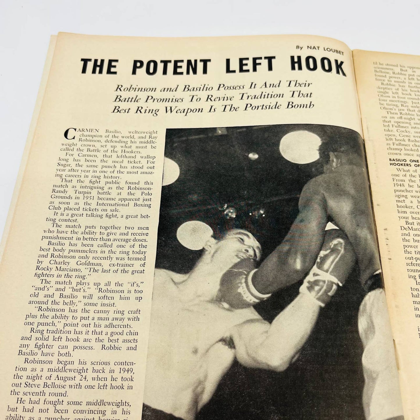 1957 Oct - The Ring Boxing Magazine Basilio-Robinson Jackson Slaughter TA5