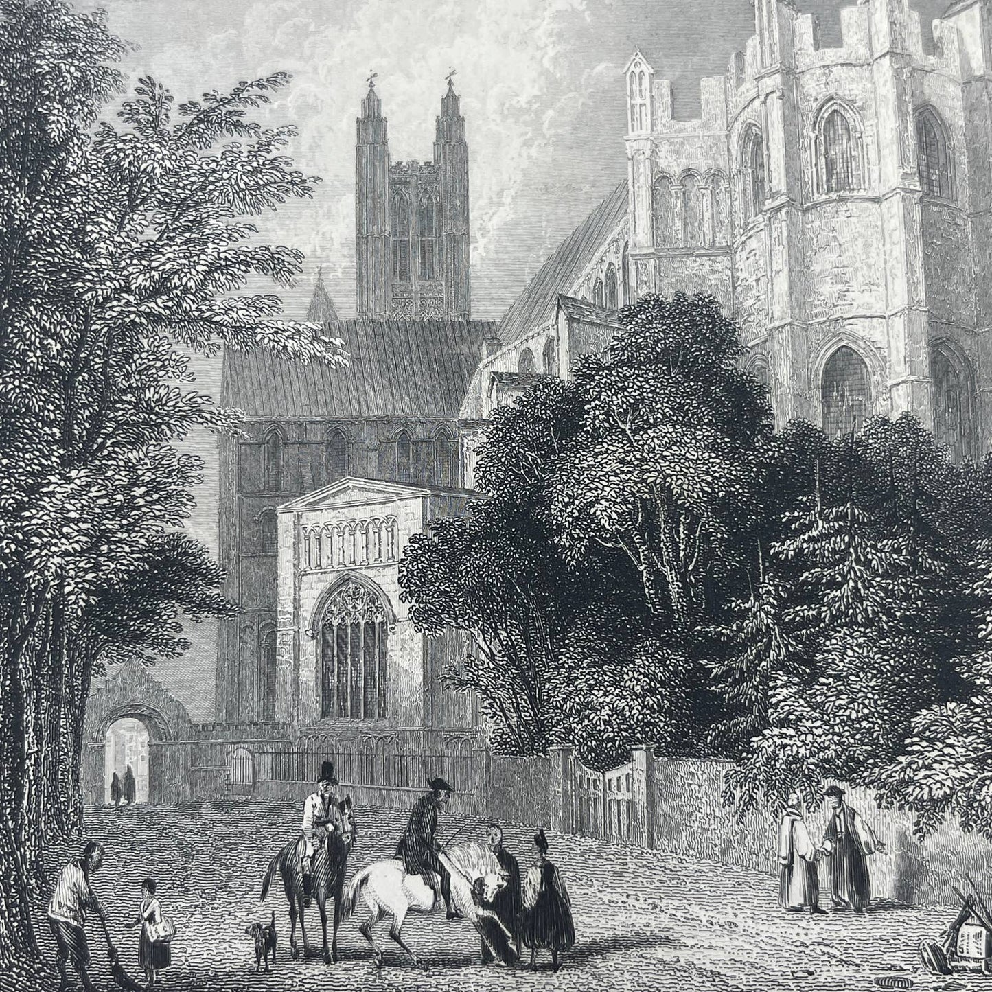 1836 Original Art Engraving Canterbury Cathedral View of the East End AC6