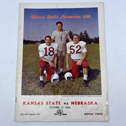 1964 Nebraska Cornhuskers vs. Kansas State Homecoming Football Program TH8