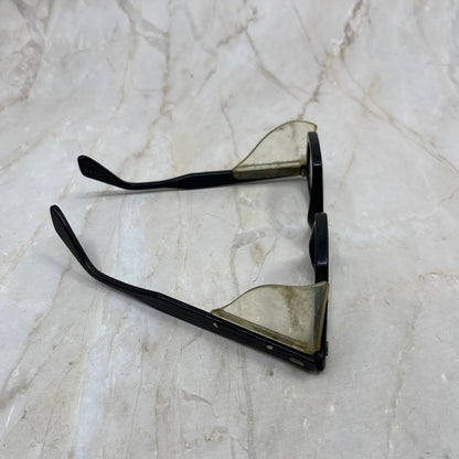 Vintage 1950s Black Plastic Safety Glasses Eyeglasses Frames TJ9G1-1