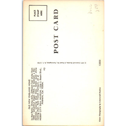 Old New England Home China Dolls Hobby City Doll Museum Anaheim Postcard PB9