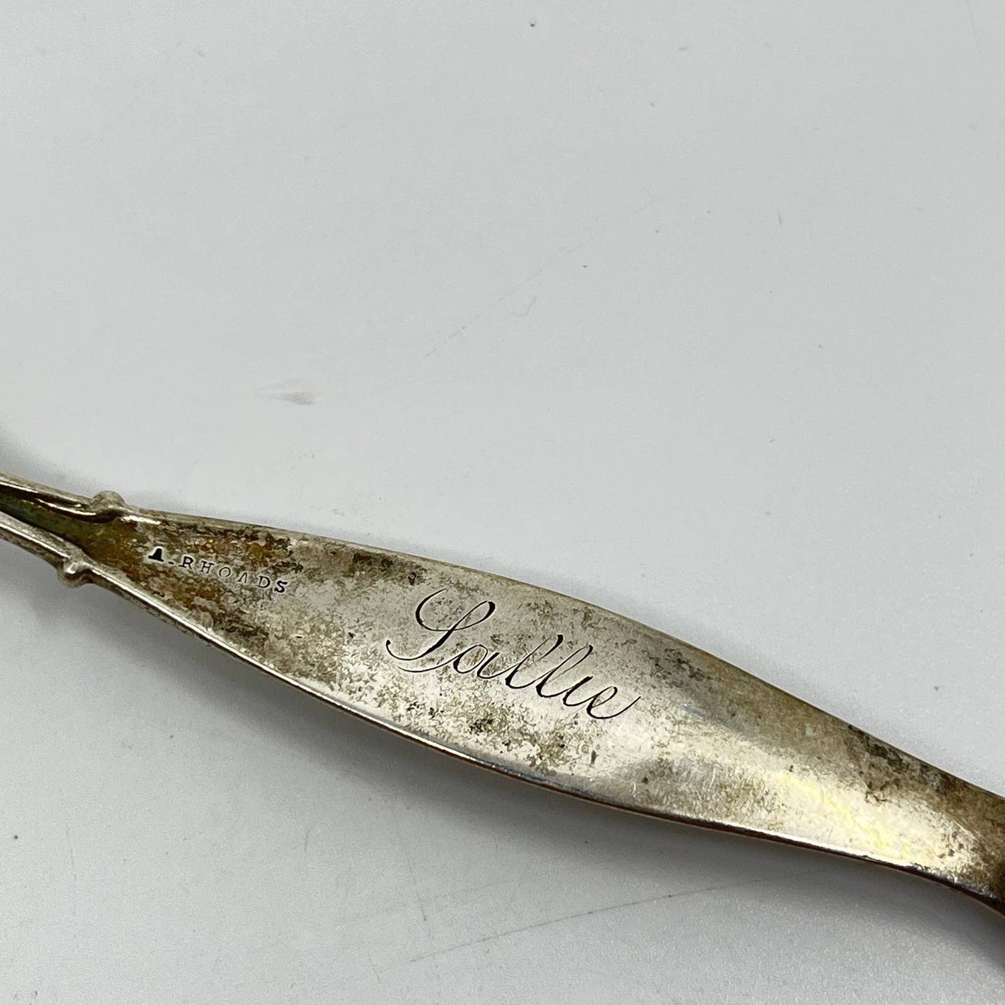 Whiting Hyperion Sterling Silver 6" Spoon RHOADS teaspoon Monogram SALLIE SC4