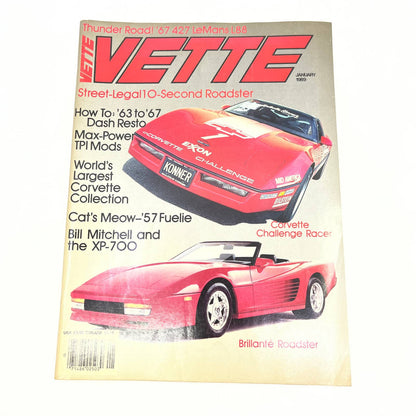 1989 Jan - VETTE Magazine Corvette Bill Mitchell's XP-700 TG1