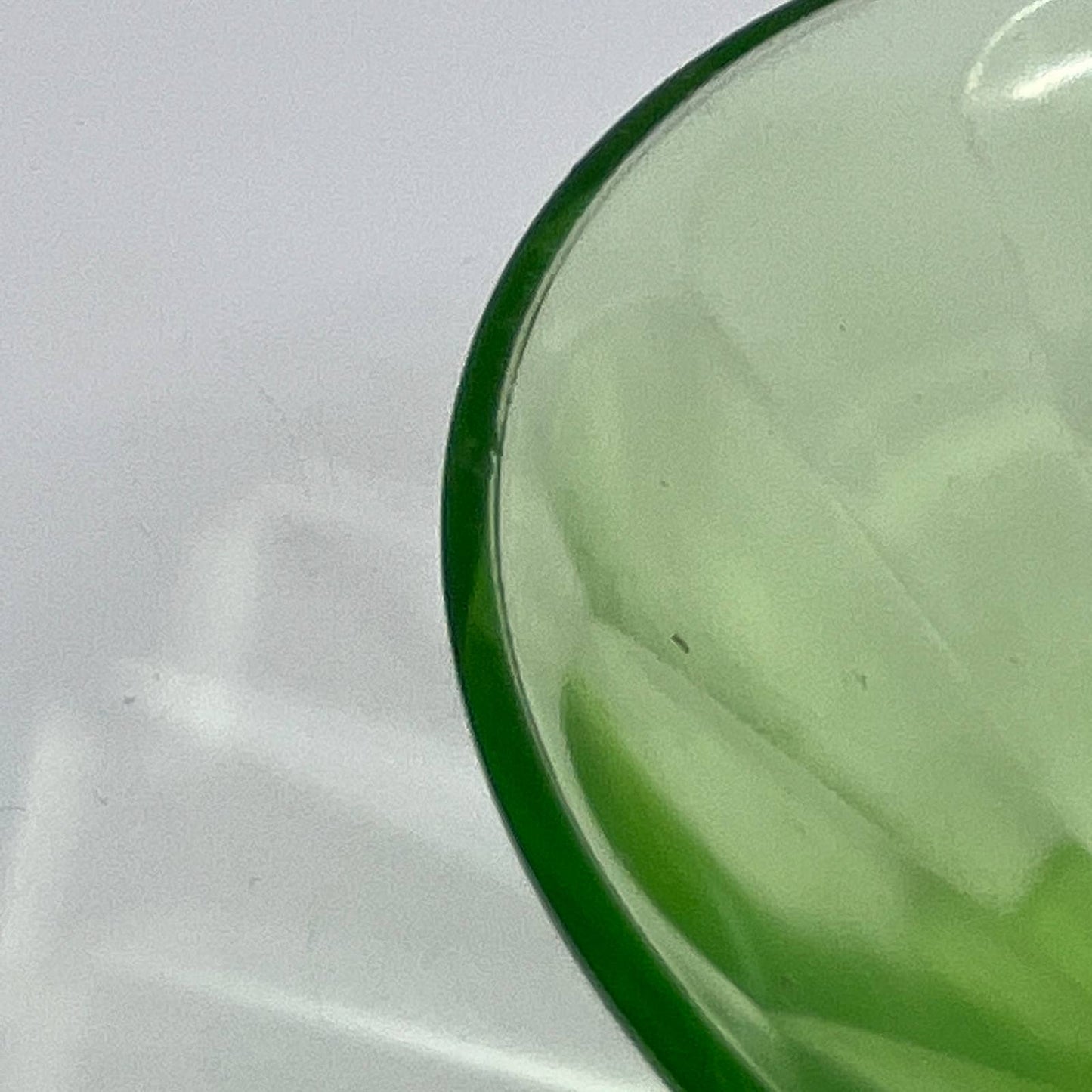 1920s Federal Glass Depression Uranium Vaseline 2 Sherbet Ice Cream Optic TH5