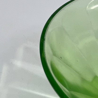 1920s Federal Glass Depression Uranium Vaseline 2 Sherbet Ice Cream Optic TH5