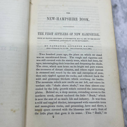 1842 1st Edition The New Hampshire Book Being Specimens of the Literature TJ6