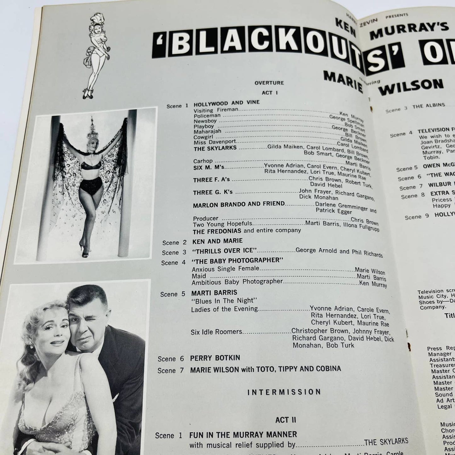 Ken Murray's Blackouts of 1959 Souvenir Program TA8