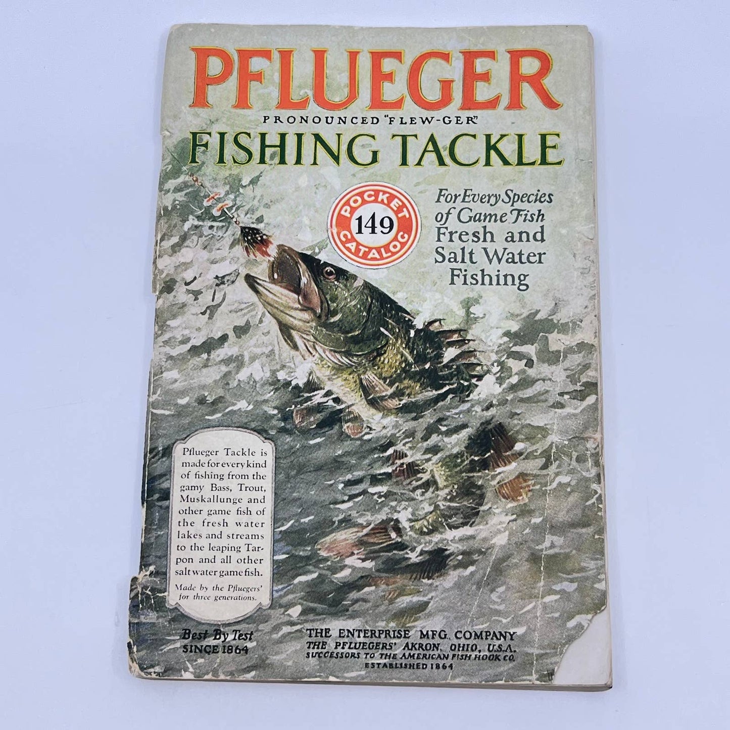 1929 PFLUEGER FISHING TACKLE Pocket Catalog No. 149 w/ Publisher's Letter TF7