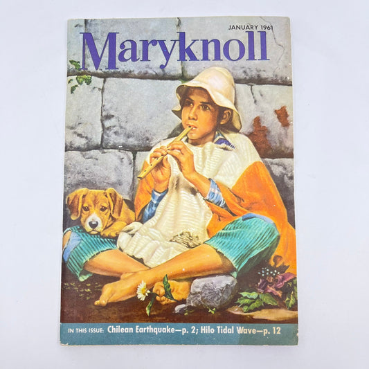 1961 January Maryknoll Magazine Catholic Missions Chilean Earthquake H5-3