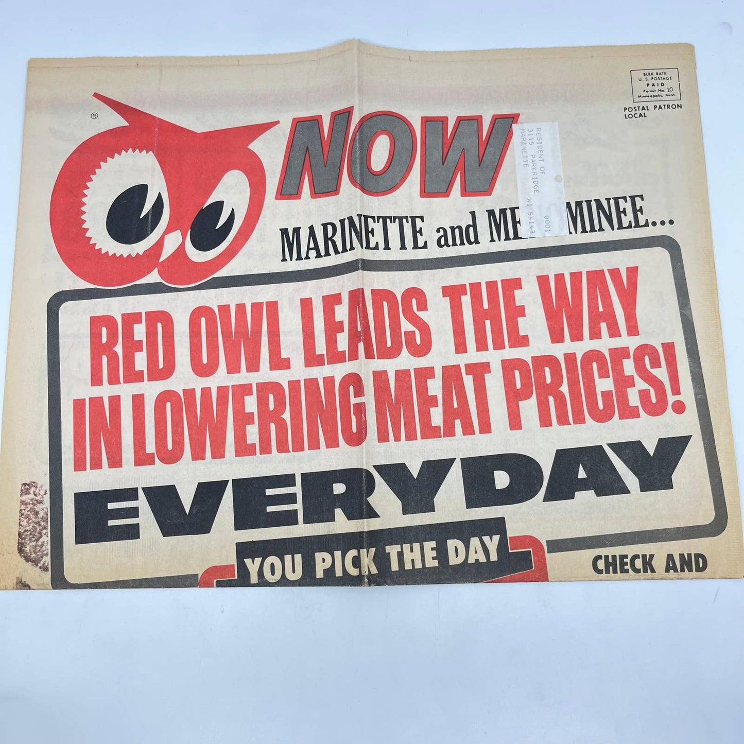 1969 Red Owl Grocery Store Sale Newspaper Weekly Ad Menominee MI TF9