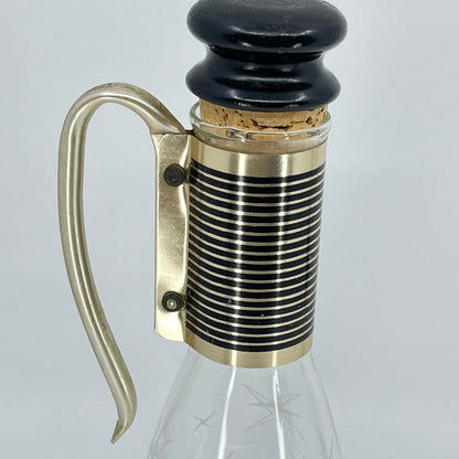 Vintage Pyrex Atomic Starburst Glass Decanter/Carafe With Metal Handle TD8