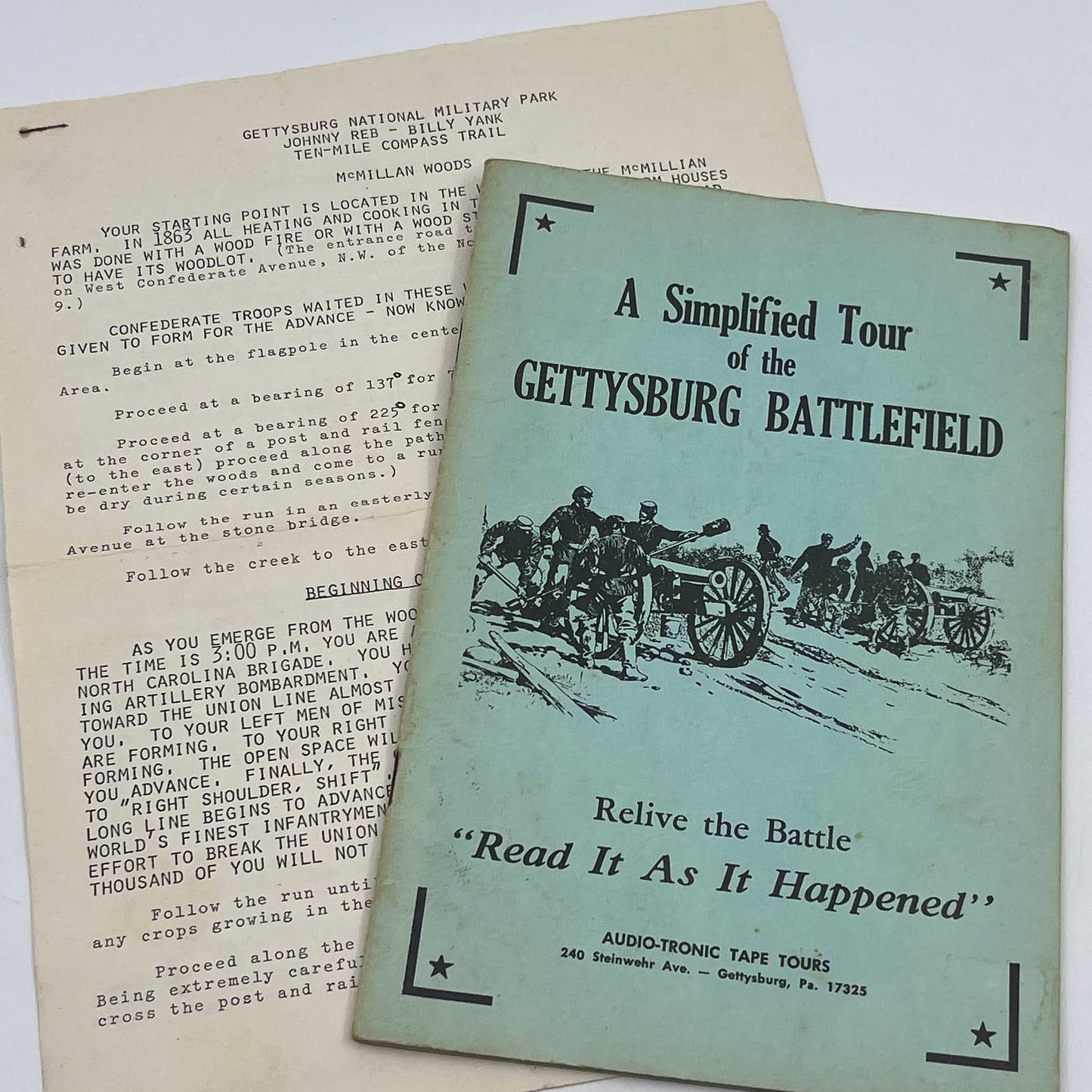 A Simplified Tour of the Gettysburg Battlefield Audio-Tronic Tape Tour Book TG6