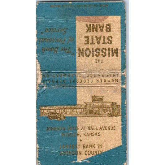 Missouri State Bank Johnson County Advertising Matchbook Cover SA9-M2