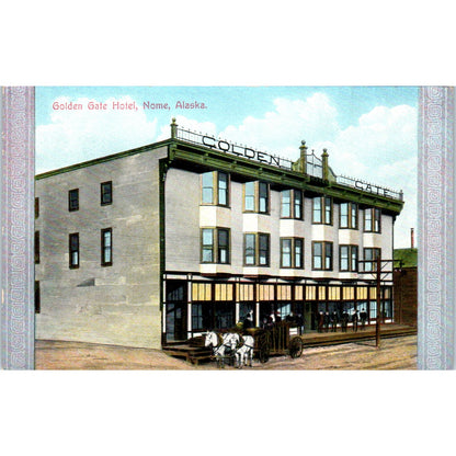 c1910 Golden Gate Hotel Nome Alaska Original Postcard P1-11