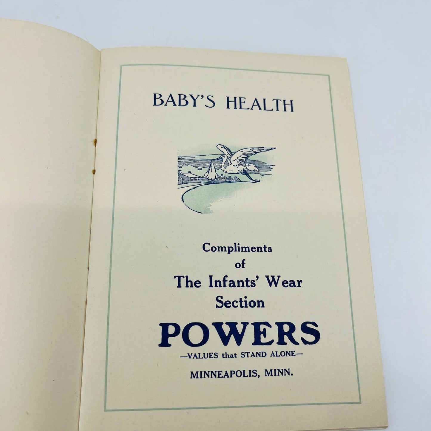 1913 Baby’s Health Powers Minneapolis MN Advertising Booklet Missing Pages EA1