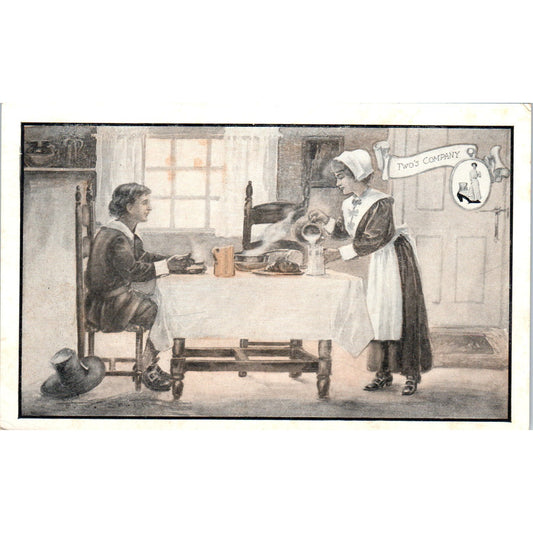 Walk-Over Shoes Two's Company Pilgrims c1910 Advertising Postcard P1-14