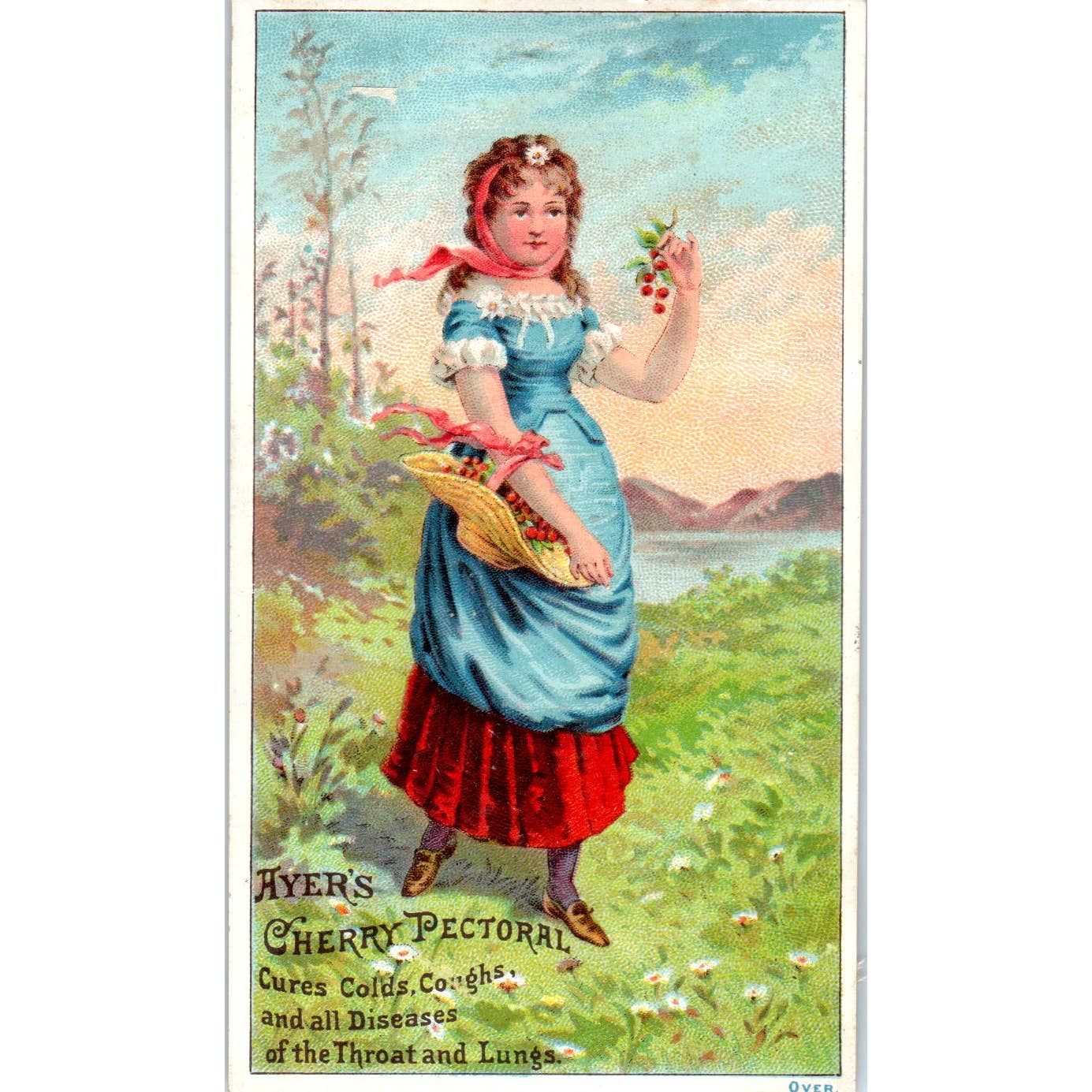 1880s Victorian Trade Card Ayers Cherry Pectoral Quack Medicine SF2