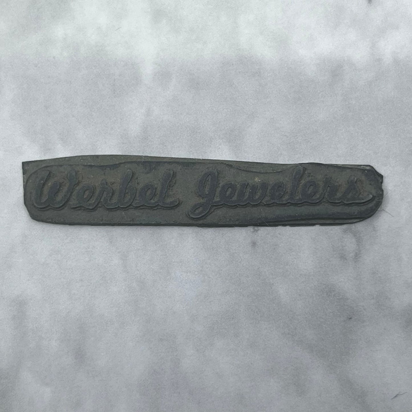 Vintage Printing Letterpress Printers Block Plate Werbel Jewelers SE837
