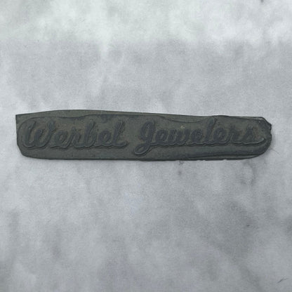 Vintage Printing Letterpress Printers Block Plate Werbel Jewelers SE837