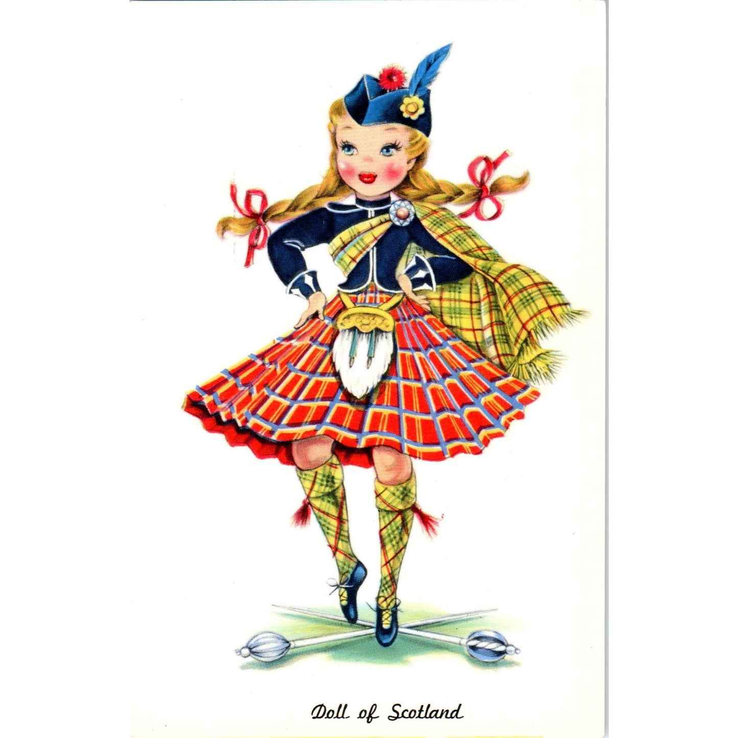 Doll of Scotland - Dolls of Many Lands Series Original Postcard PB4