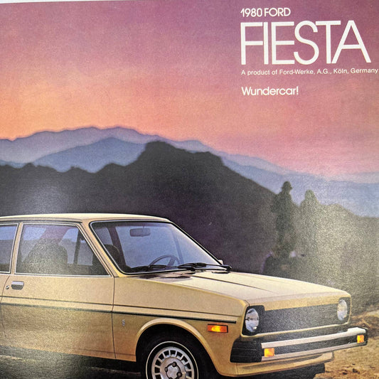 1980 Ford Fiesta Original Dealer New Car Showroom Brochure TH8