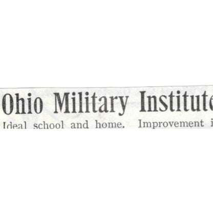 Ohio Military Institute College Hill Cincinnati John Hugh Ely - 1903 Ad AK5-S29