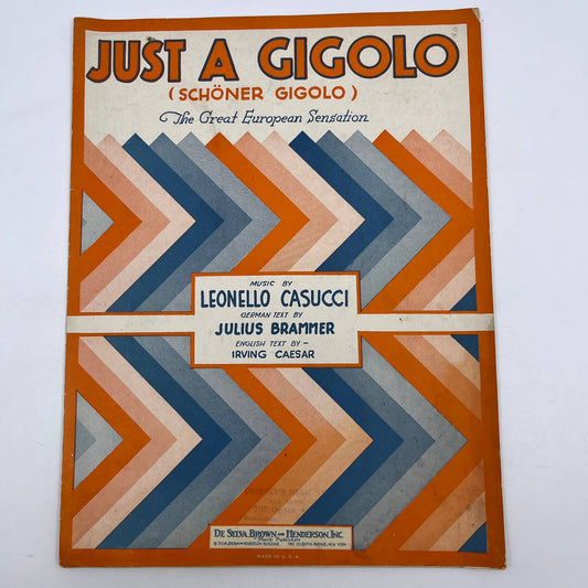 1930 Just a Gigolo Leonello Casucci Julius Brammer Vintage Sheet Music FL5