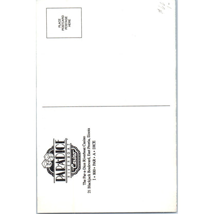 Pair-A-Dice Riverboat Casino East Peoria Illinois Original Postcard P2-4