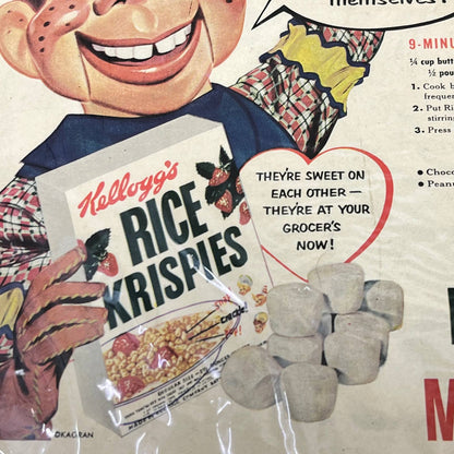 Vintage Howdy Doody Rice Krispies Marshmallow Squares Ad 11x14” FL3