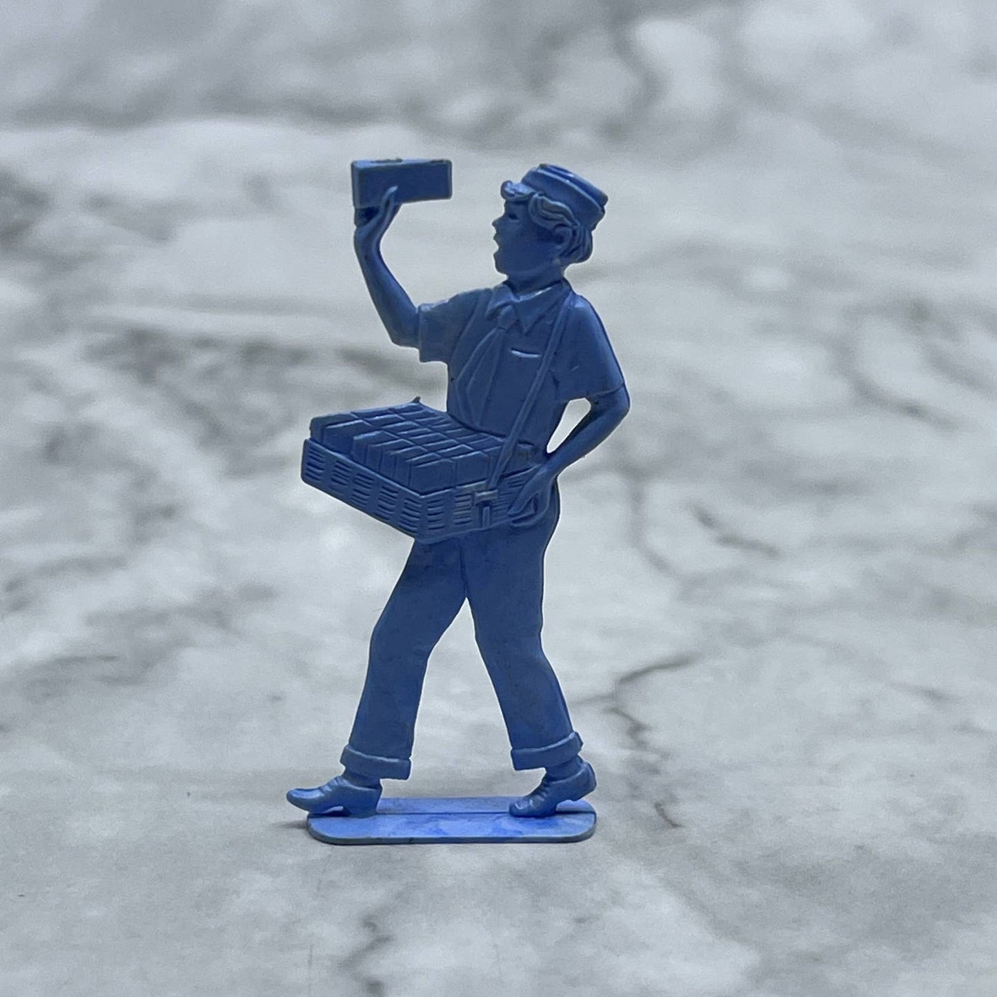 1950s Cracker Jack Prize Toy Blue Nosco Cracker Jack Vendor Stand Up 2” SE7