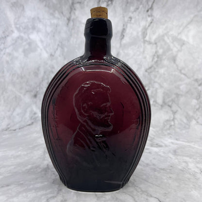 Wheaton Amethyst Glass Purple Abraham Lincoln Malice Toward None Decanter 8" TE4