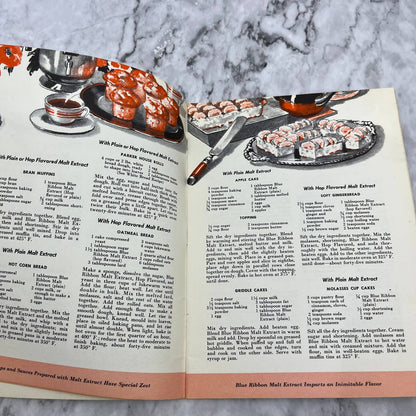 VTG 1951 Blue Ribbon Malt Extract Recipe Advertising Booklet Cookbook TJ4