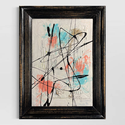 Original Framed Mixed Media Abstract Art Painting 13x17 “Allain" With COA