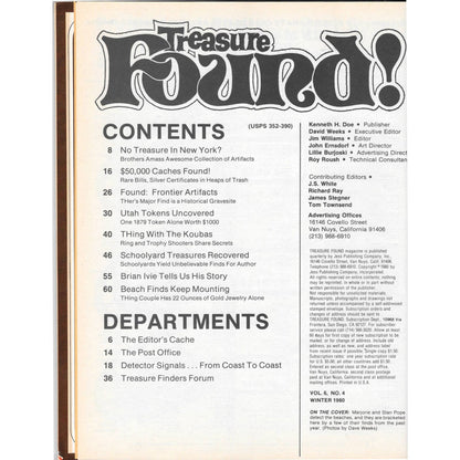 Treasure Found Magazine - Treasure Hunting Gold Metal Detecting Winter 1980 M4