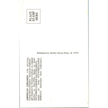 American Children Composition Effanbee Doll Dewees Cochran Original Postcard PB8