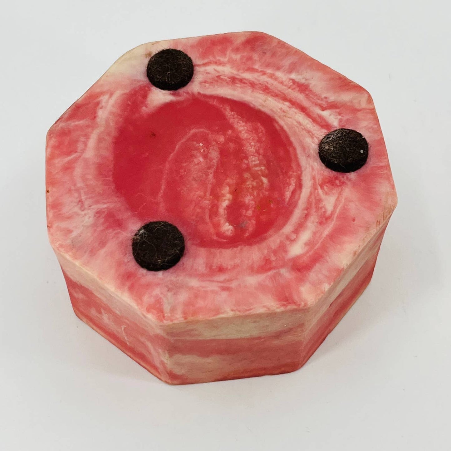 R. Nemith Incolay Octagonal Pink Rose Soapstone Rose Relief Trinket Box 2.5” TB7
