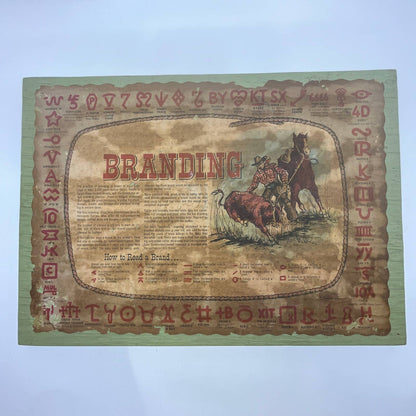 Vintage Rustic Country Western Cowboy Wall Art Branding Chart 10.75 x 15" TG2