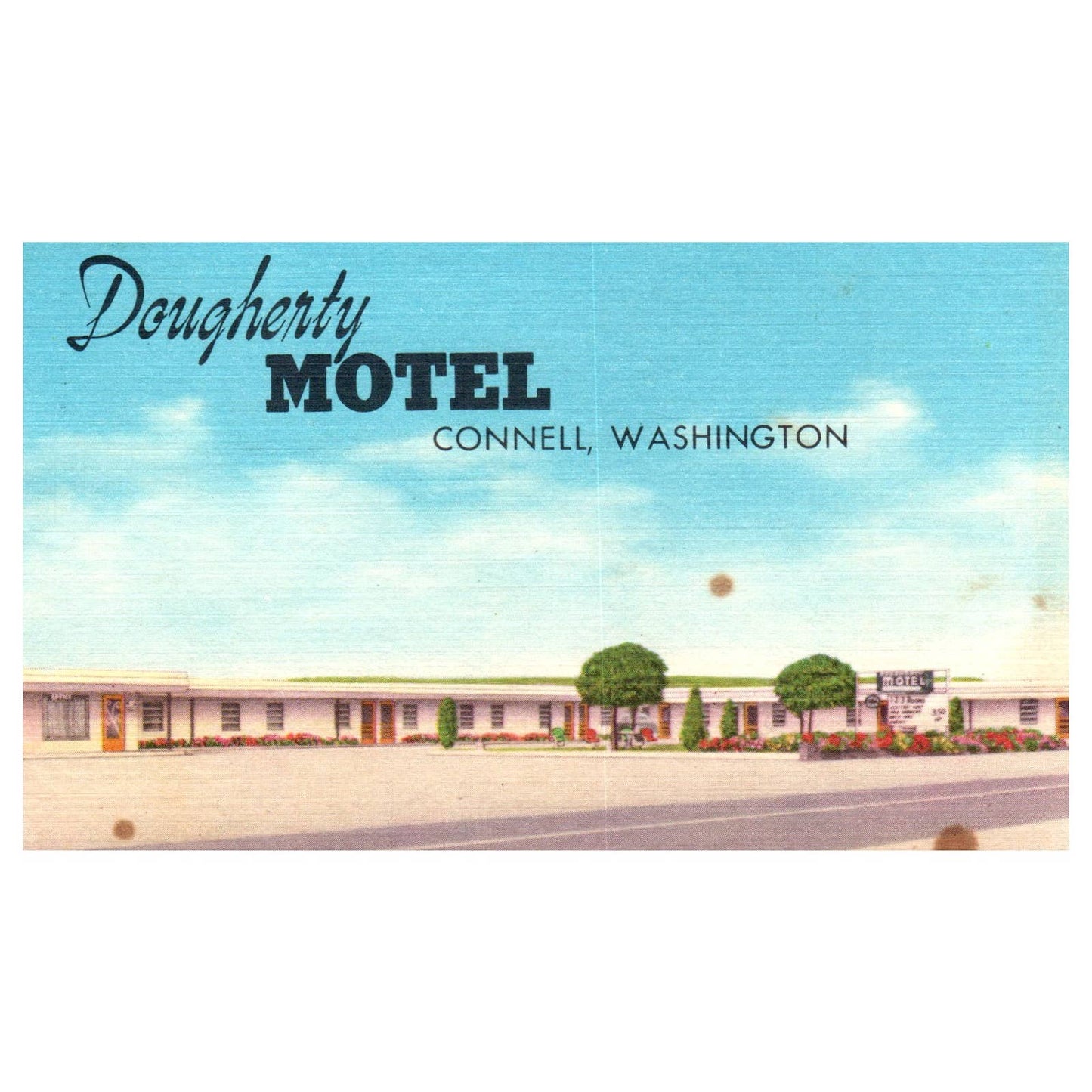 Dougherty Motel AAA Connell Washington J.M. Dougherty - Postcard TJ8-1