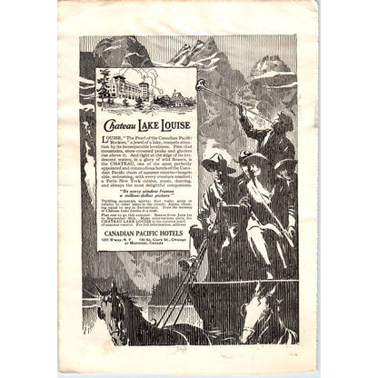 c1920 Harper's Magazine Ad - Chateau Lake Louise Canadian Pacific Hotels EA3