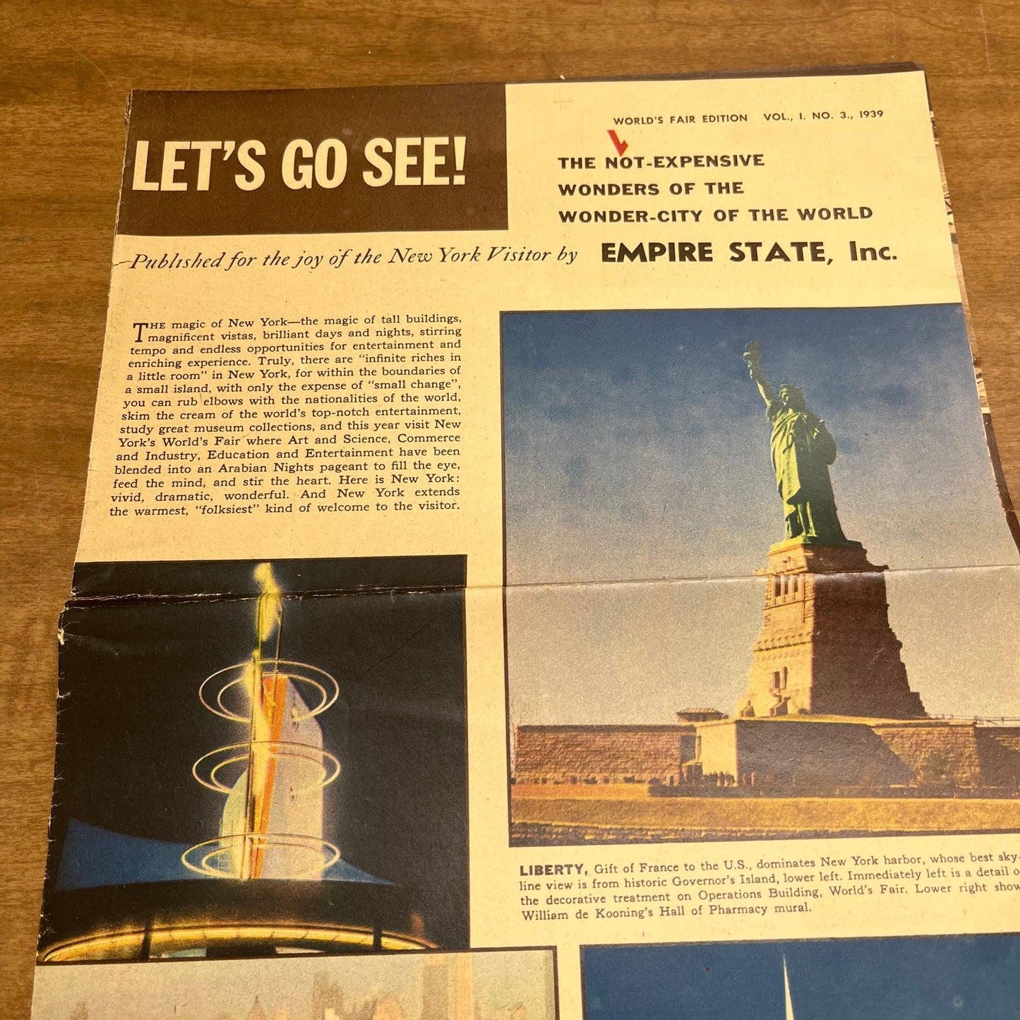 1939 New York World’s Fair Let’s Go See Vol. 1 No. 3 Color Paper Brochure A6