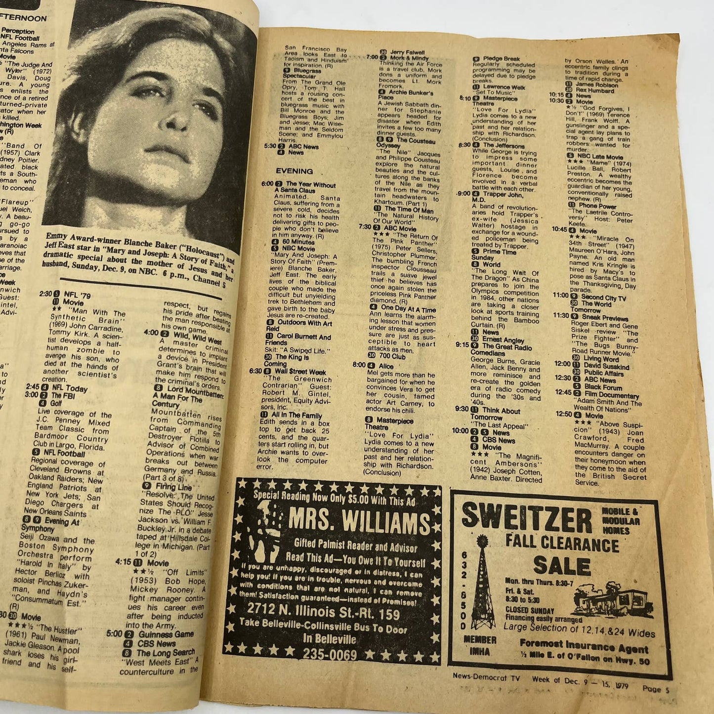 1979 Dec 9 Bellville IL News-Democrat TV Listings Circus of the Stars TG6