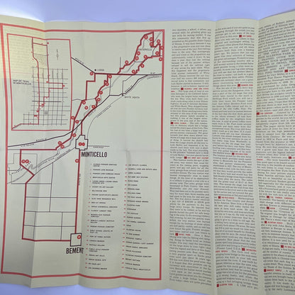 1950s Pioneer Land Trail Piatt County IL Travel Brochure and Fold Out Map TG1