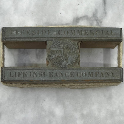 Vintage Letterpress Printers Block Plate Fireside Commercial Life Insurance TJ55