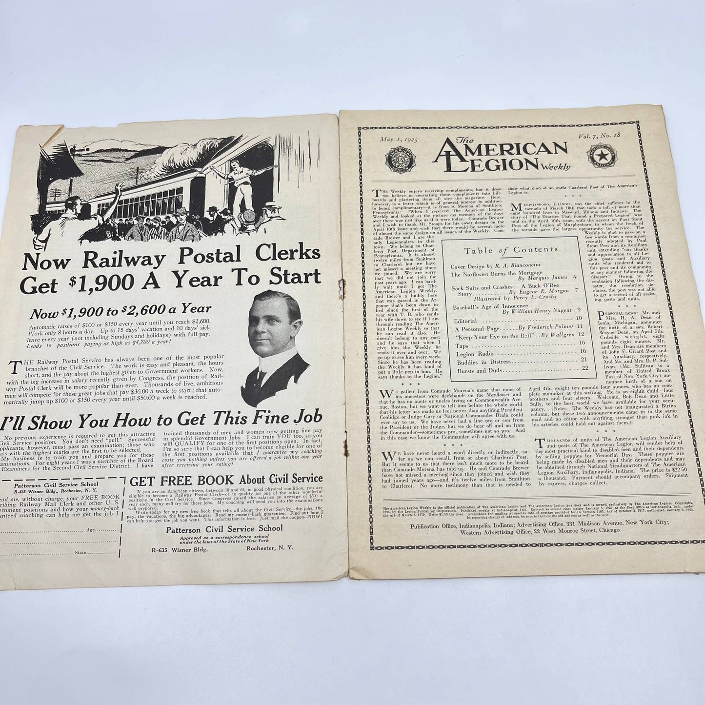 The American Legion Weekly Magazine May 1 1925 Ruddy Bian Cover TC6