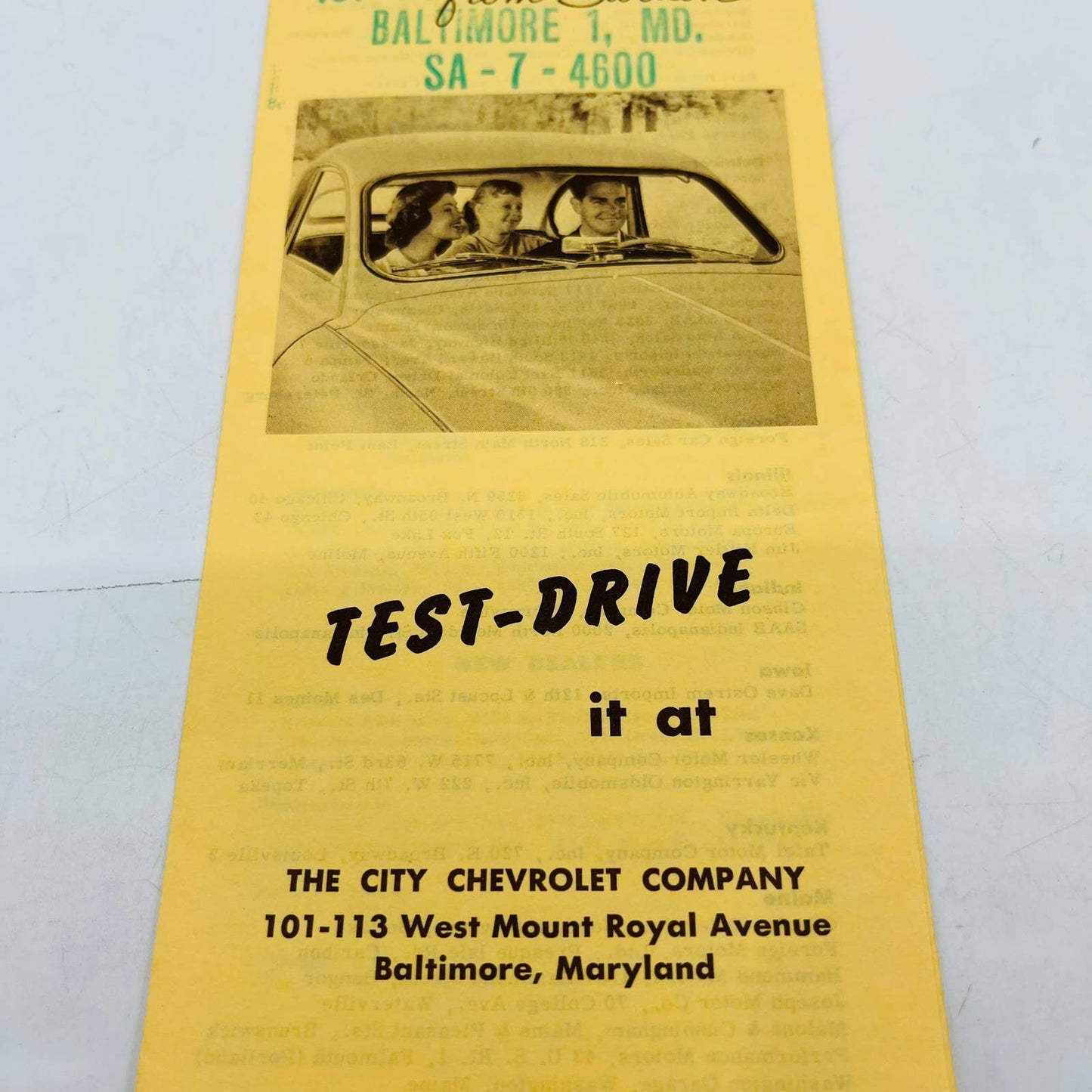 1959 SAAB Brochure Test Drive at Authorized Dealer Baltimore MD C1