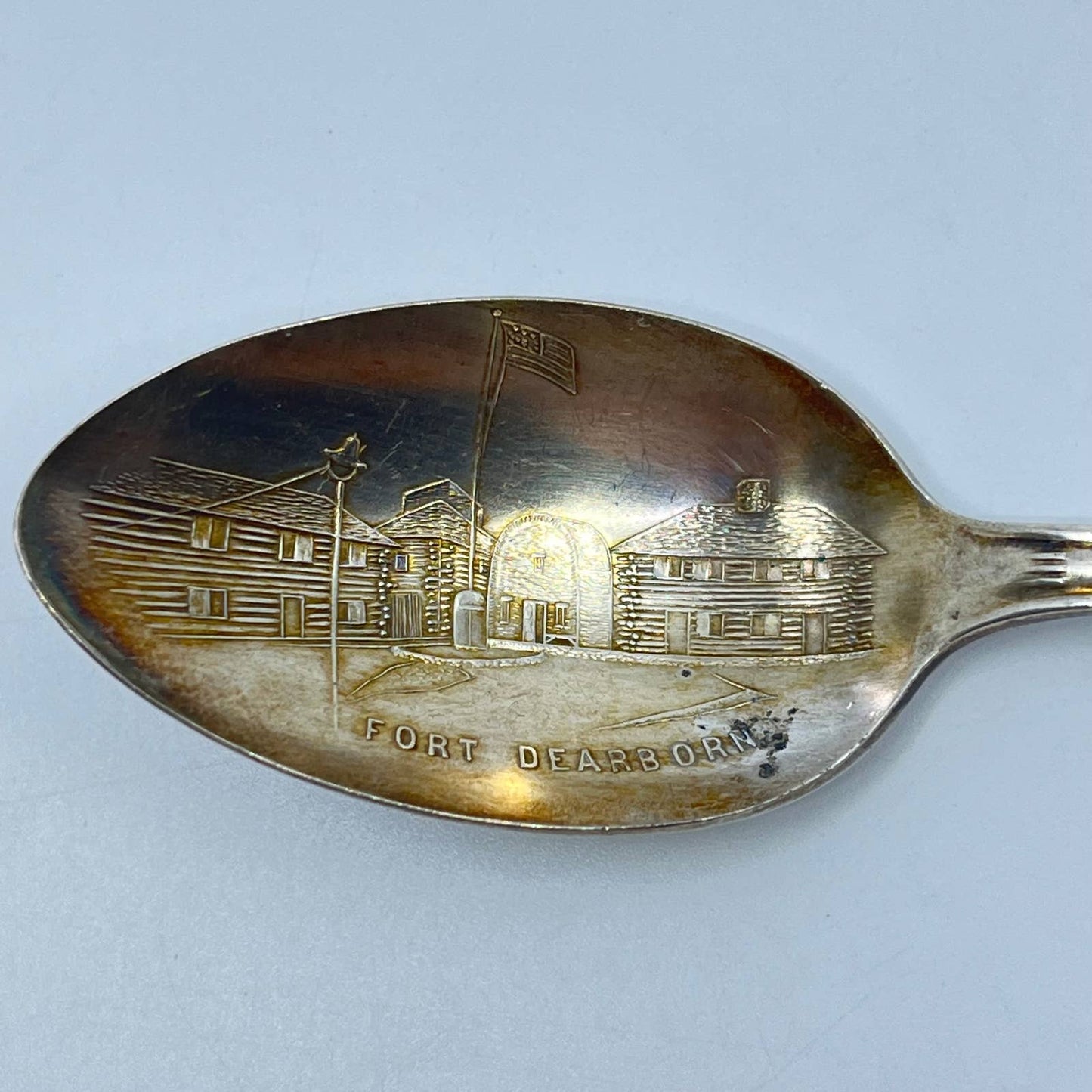 1933 Chicago World’s Fair CENTURY OF PROGRESS Fort Dearborn Souvenir Spoon TC6