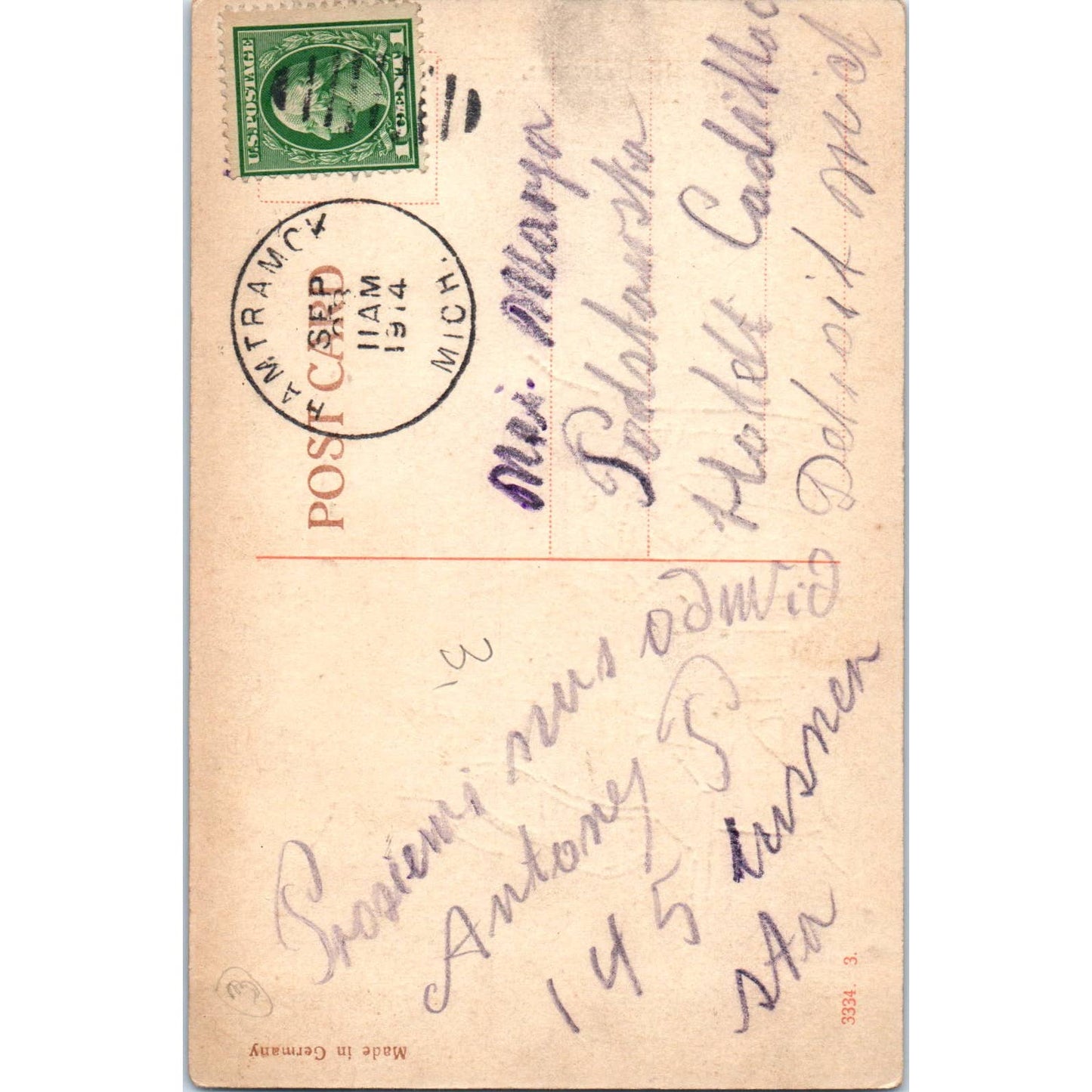 Victorian Romance Courting Couple German 1914 Original Postcard TK1-21-1