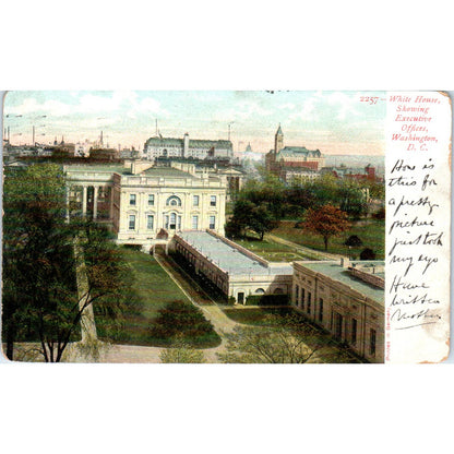 White House Executive Offices 1907 Washington D.C. Original Postcard TK1-P2