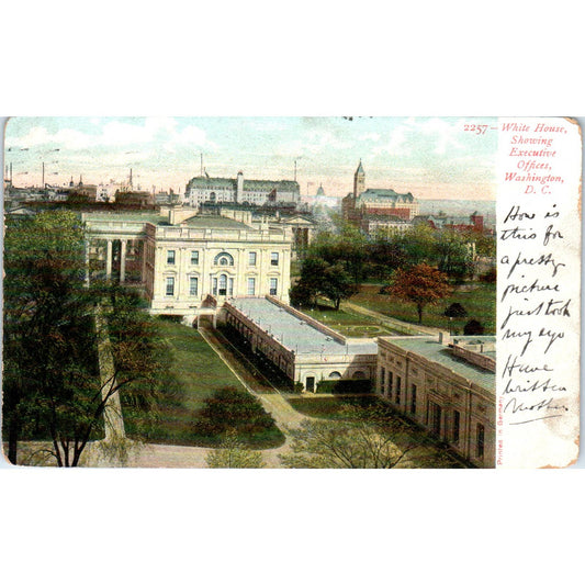 White House Executive Offices 1907 Washington D.C. Original Postcard TK1-P2